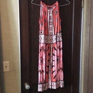 High neck pattern dress